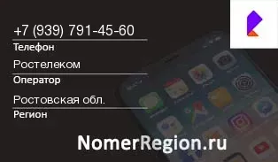 Кто звонил с 9397914560 - регион и оператор